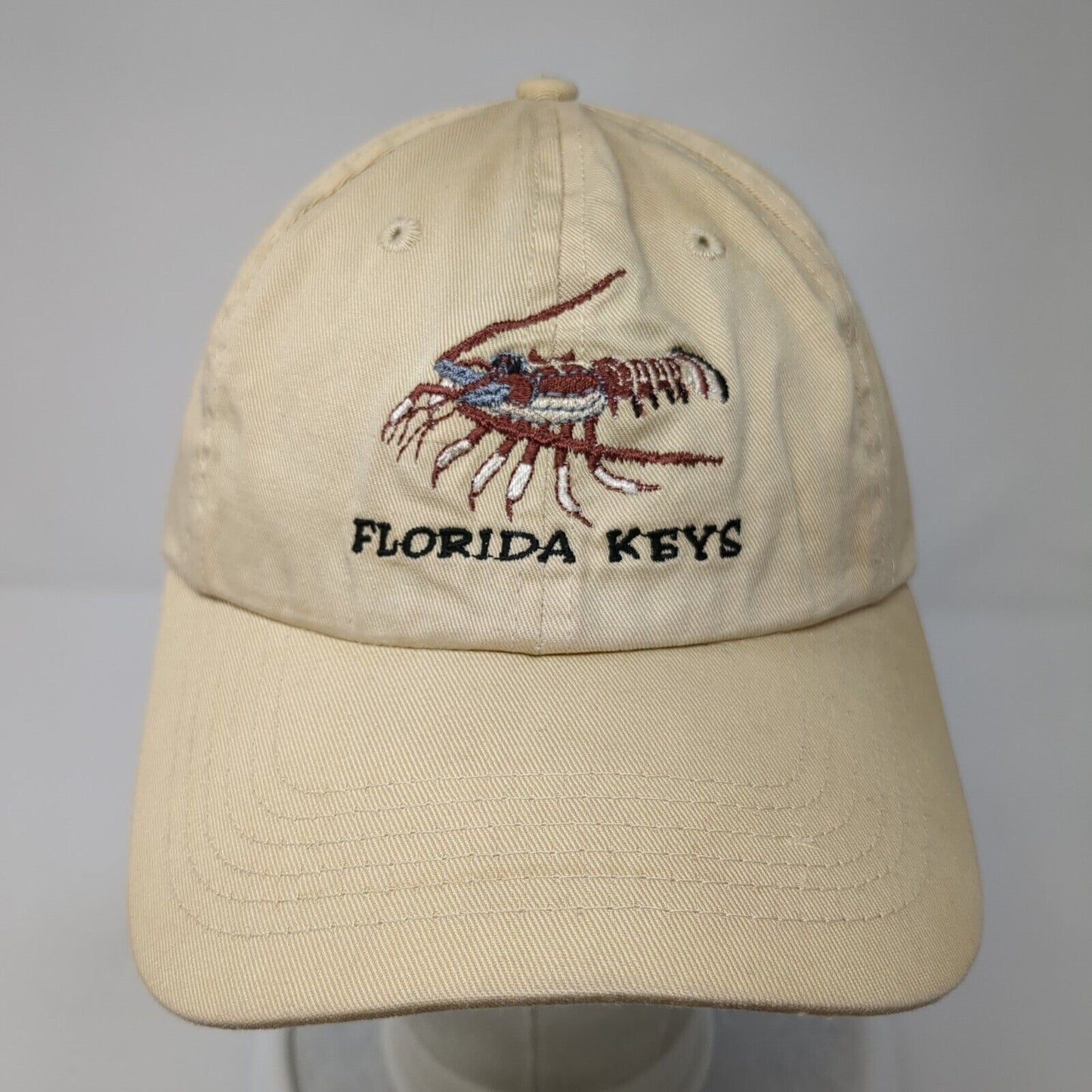 Florida Keys Strapback Hat Tan One Size Adjustable Embroidered 6 Panel