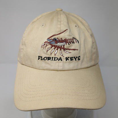 Florida Keys Strapback Hat Tan One Size Adjustable Embroidered 6 Panel
