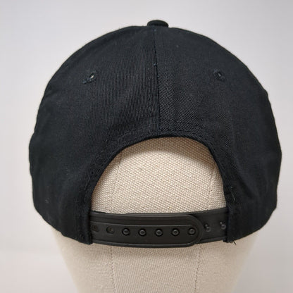 BodyBuilding.Com Snapback Hat Black One Size Adjustable Embroidered Cotton