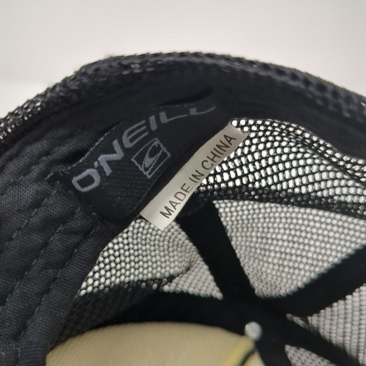O'Neill Trucker Hat Black One Size Plaid Mesh Snapback Foam Front Logo Surf