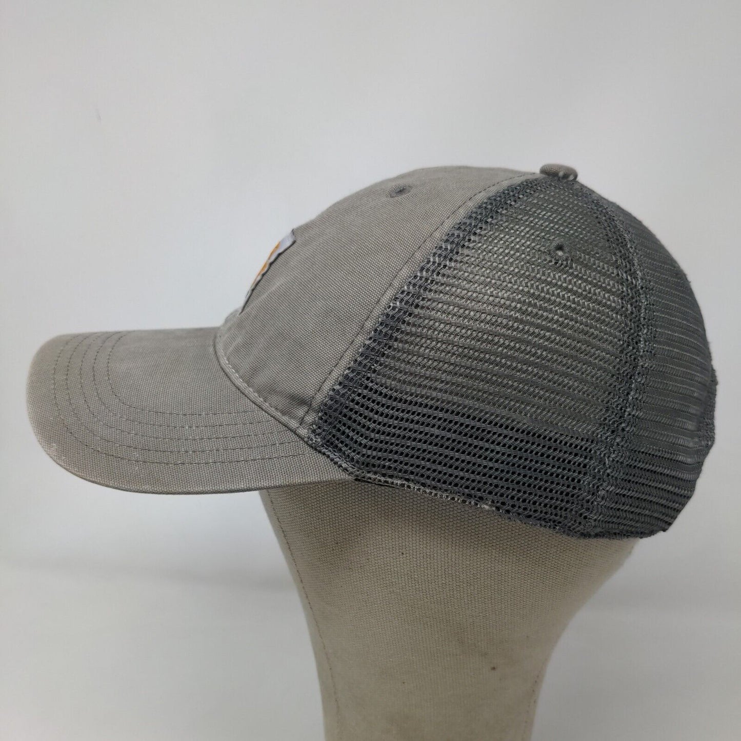 Carhartt Men's Snapback Mesh Back Hat Gray Adjustable Patch Logo