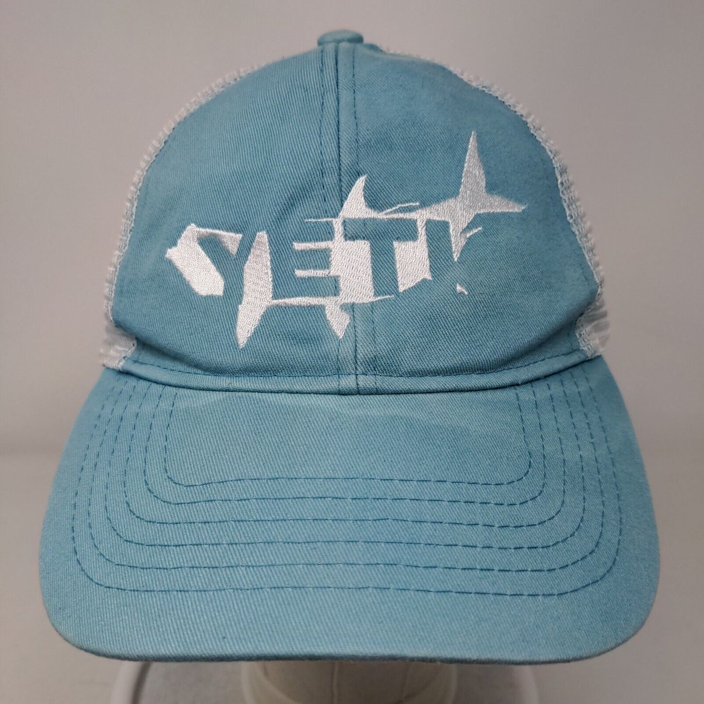 Yeti Coolers Snapback Mesh Back Trucker Hat Blue One Size Embroidered