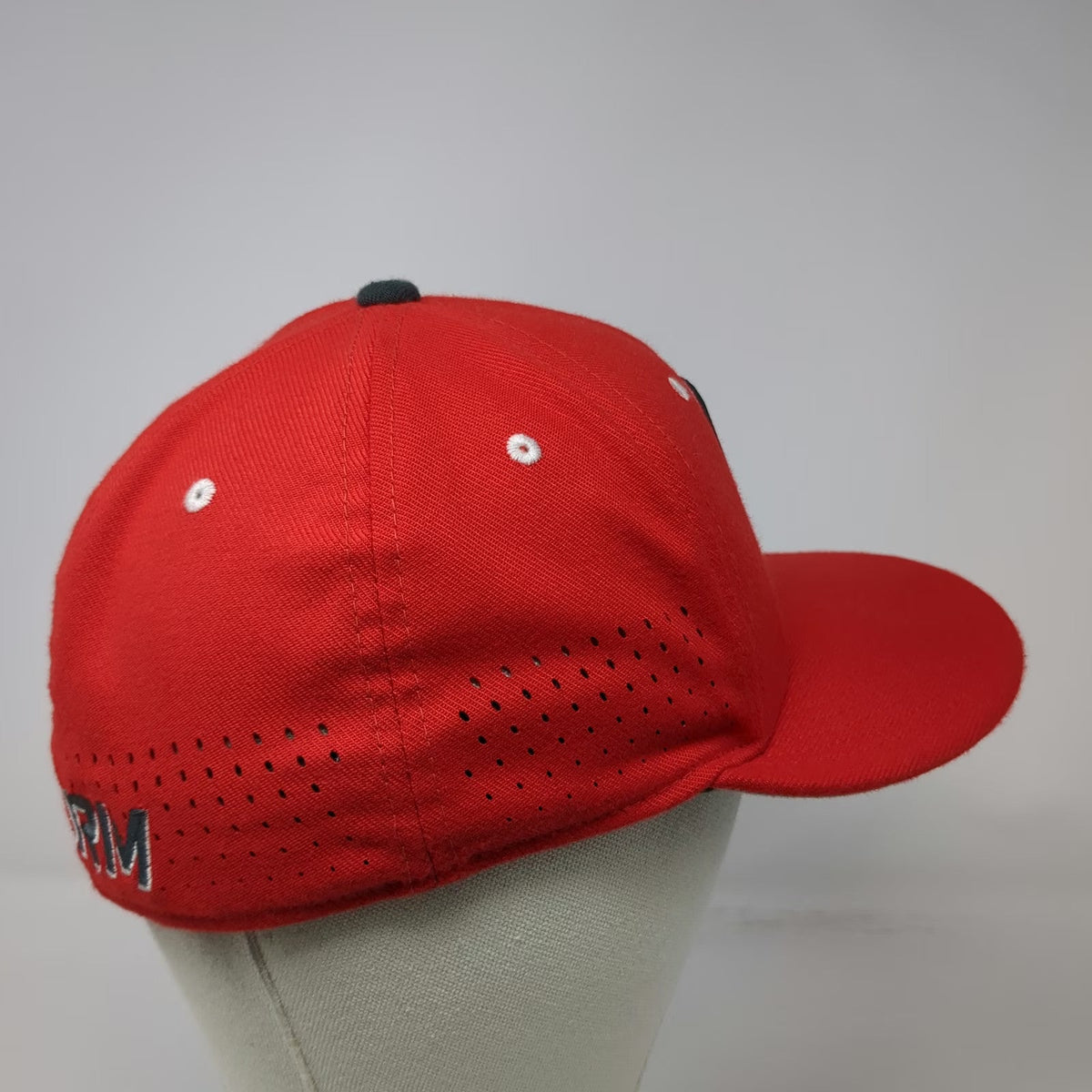 Nike Baseball Cap Red M Dri-Fit Storm Logo D Embroidered Flat Bill Hat