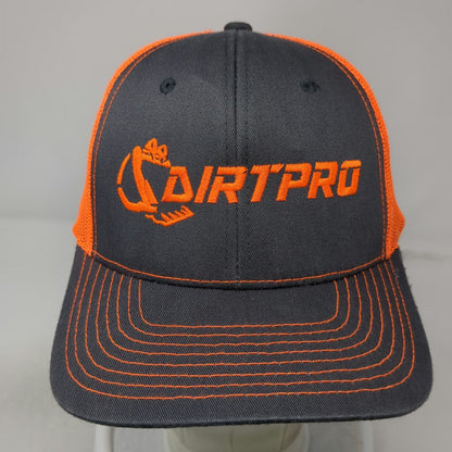 NV CAPS Trucker Hat Gray Orange One Size DirtPro Excavator Mesh Snapback hat