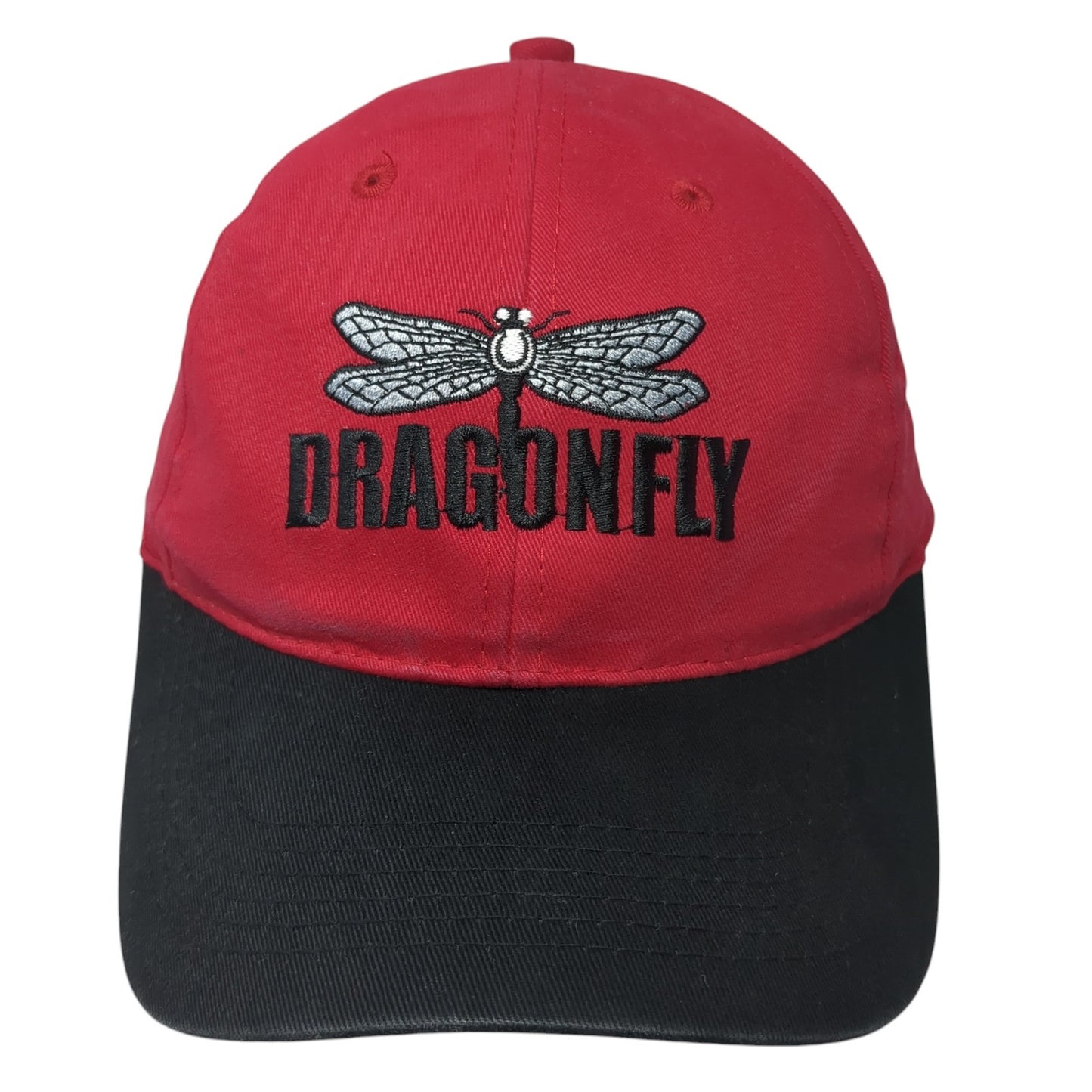 Dragon Fly Strapback Baseball Cap Red One Size Adjustable Embroidered 6 Panel