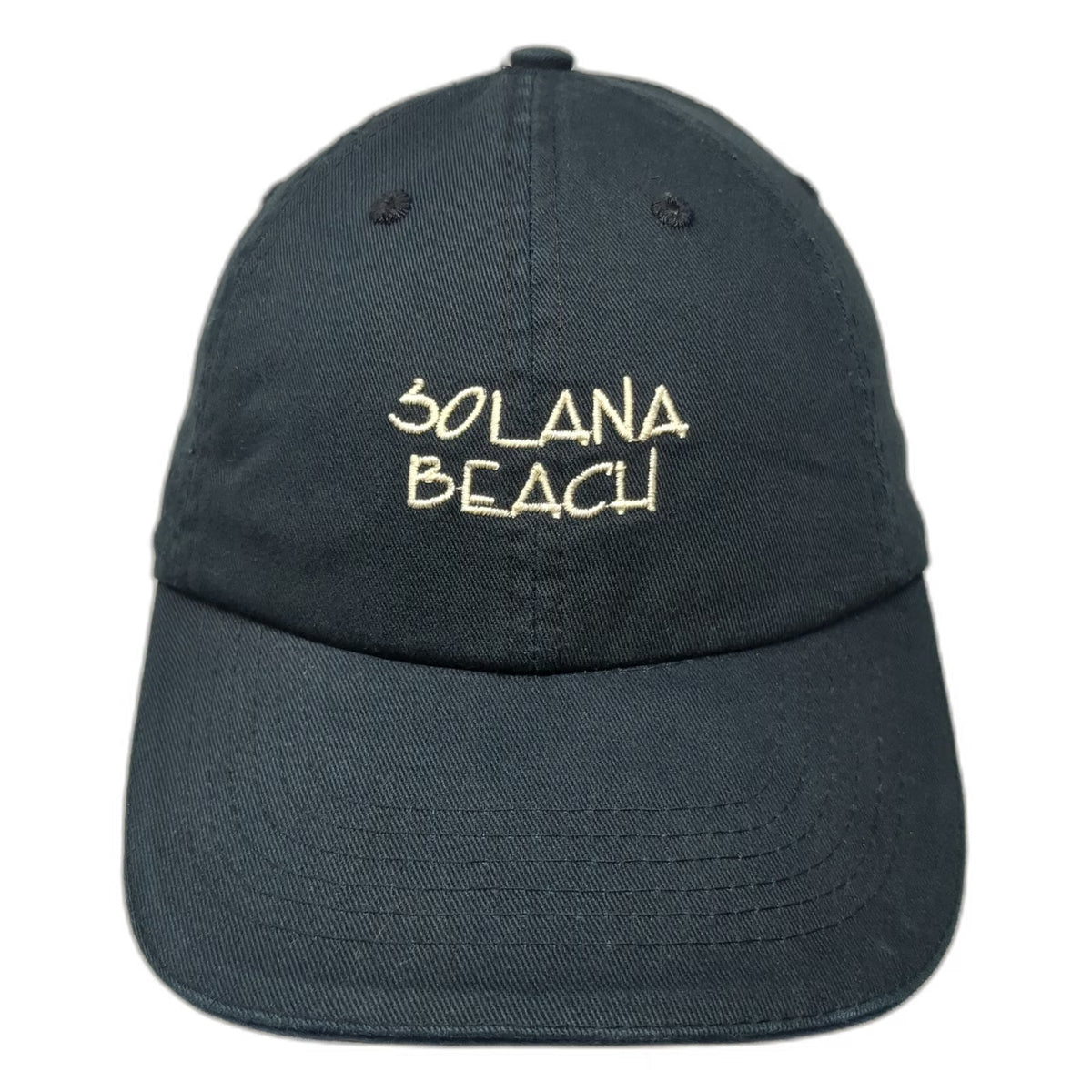 River Beach Baseball Cap Black One Size Solana Beach Cotton Slideback Hat