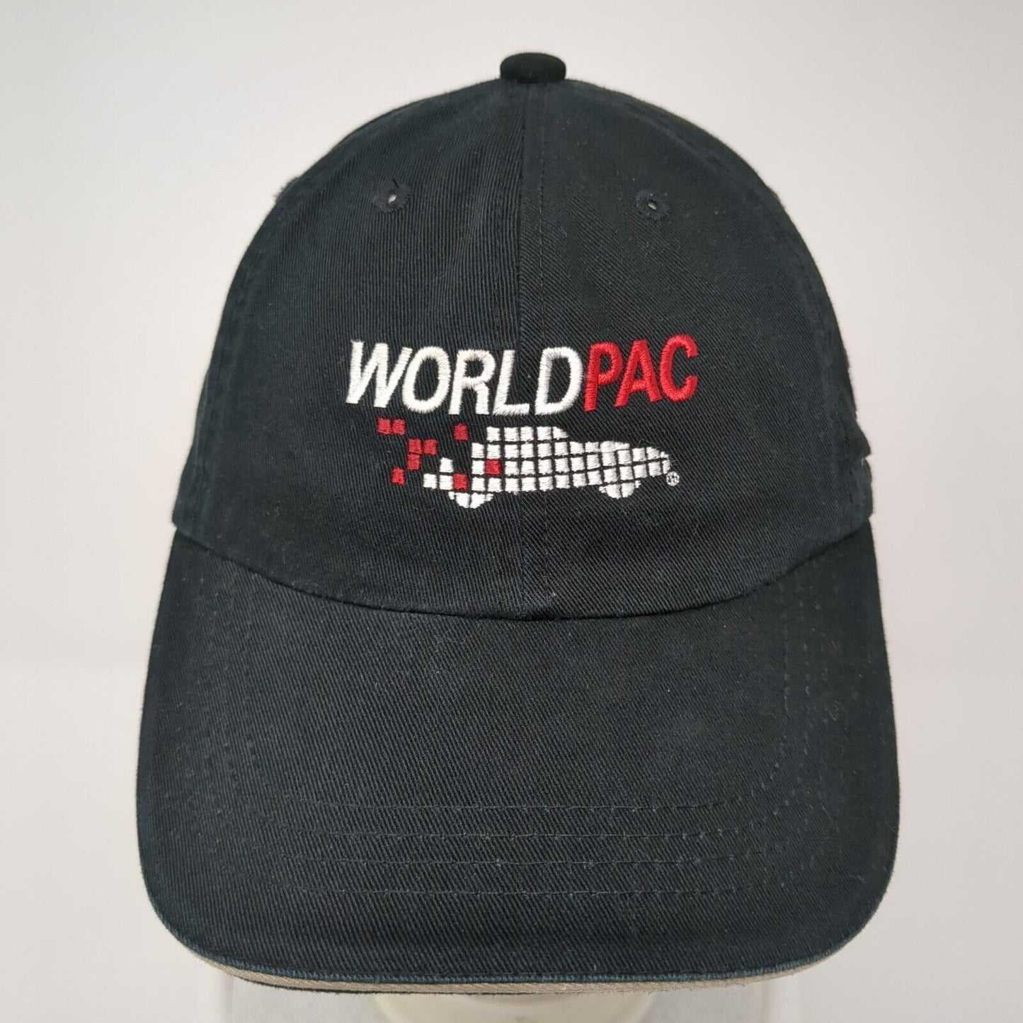 World Pac WBR Strapback Hat Black One Size Adjustable Embroidered Port Authority