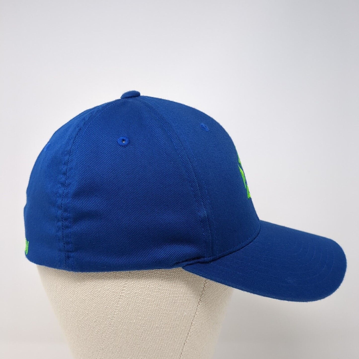 Fee Construction Logo Fitted Hat Blue S/M Embroidered Port Authority