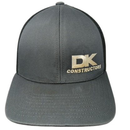 Pacific Headwear Trucker Hat Gray Black One Size DK Constructors Mesh Snapback