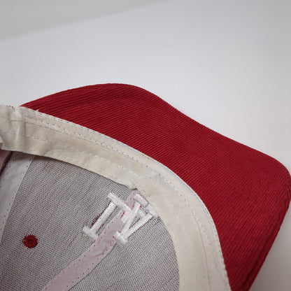 LA Los Angeles Slideback Hat Red One Size Adjustable Embroidered Corduroy