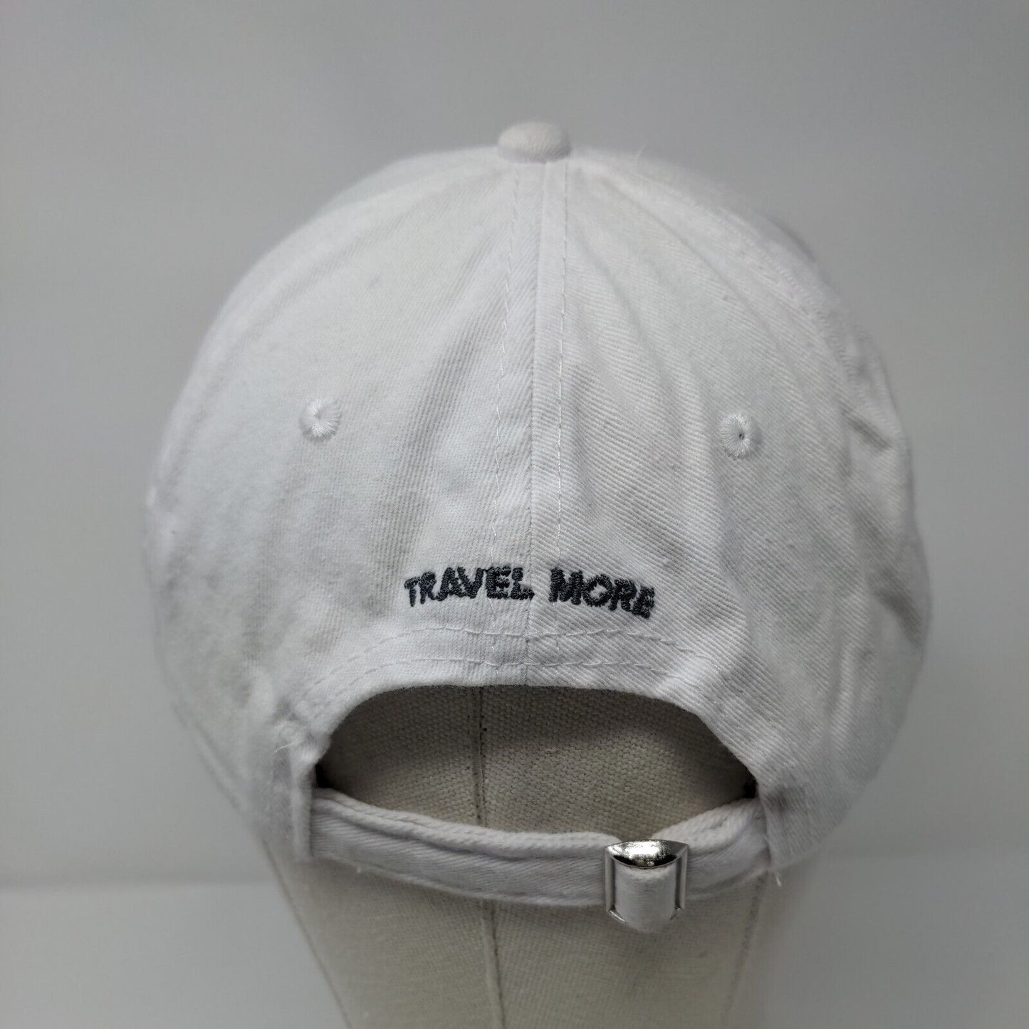 Airplane Travel More Slideback Hat White OSFM Adjustable Embroidered