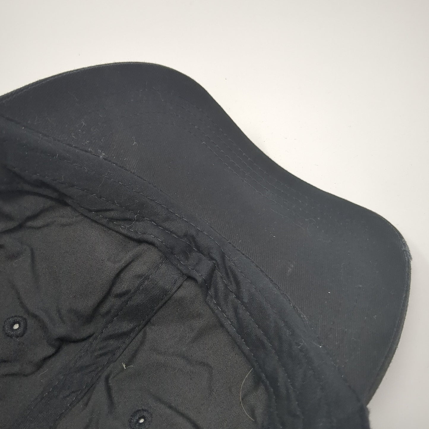 Unbranded Strapback Hat Black One Size Outdoor Vent Holes 6 Panel Blank