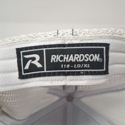 Richardson Baseball Cap Black XL Mesh Stretch Fit Atlas Logo Hat Curved Brim