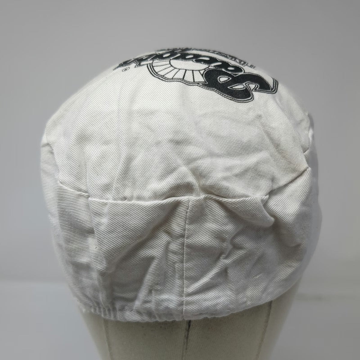 Adidas Army Cap White One Size Equipment Logo Elastic Back Flat Brim 3 Panel Hat