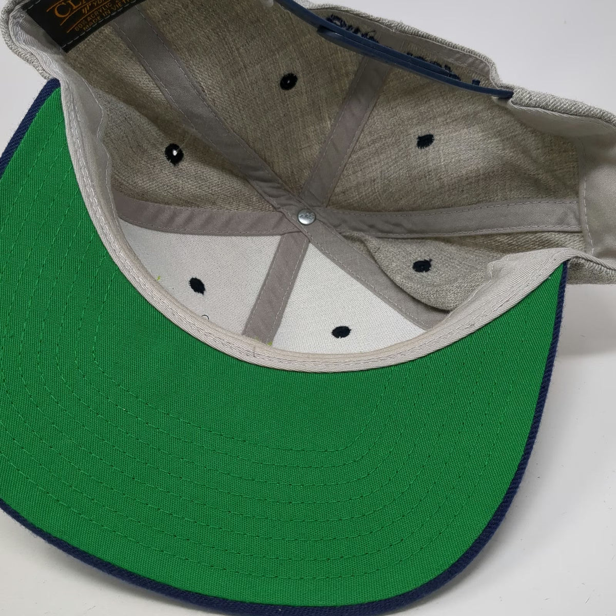 Yupoong Snapback Hat Gray Blue One Size Scuttlebutt Sailing News Flat Brim Green