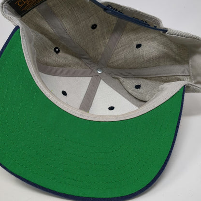 Yupoong Snapback Hat Gray Blue One Size Scuttlebutt Sailing News Flat Brim Green