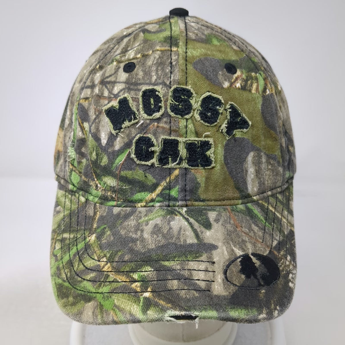 Mossy Oak Baseball Cap Green One Size Camo Strapback Hunting Fishing Hat Logo