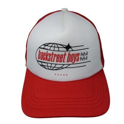 Backstreet Boys DNA World Tour Snapback Trucker Hat Red OS Mesh Back 6 Panel