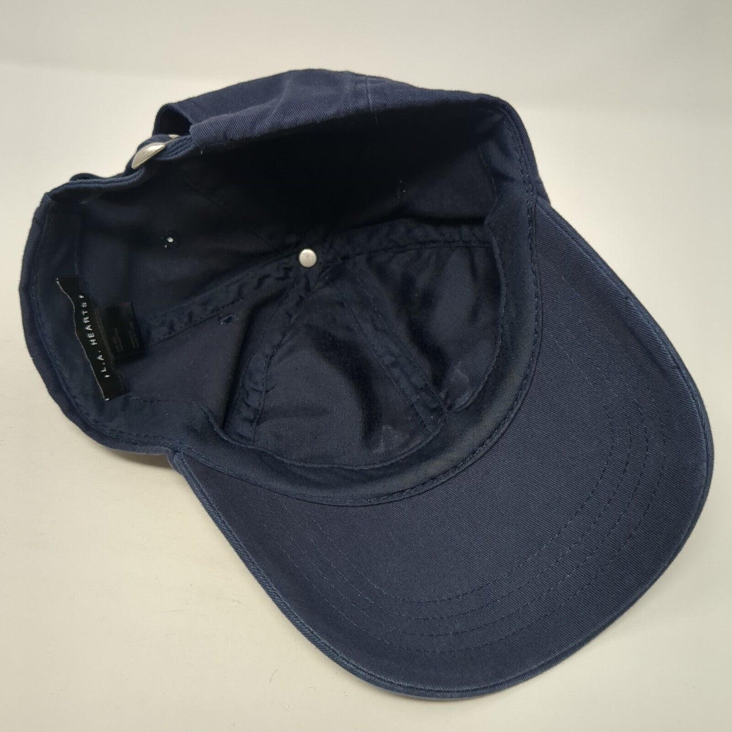 USA Flag Slideback Hat Blue One Size Adjustable Embroidered Patriotic L.A Hearts