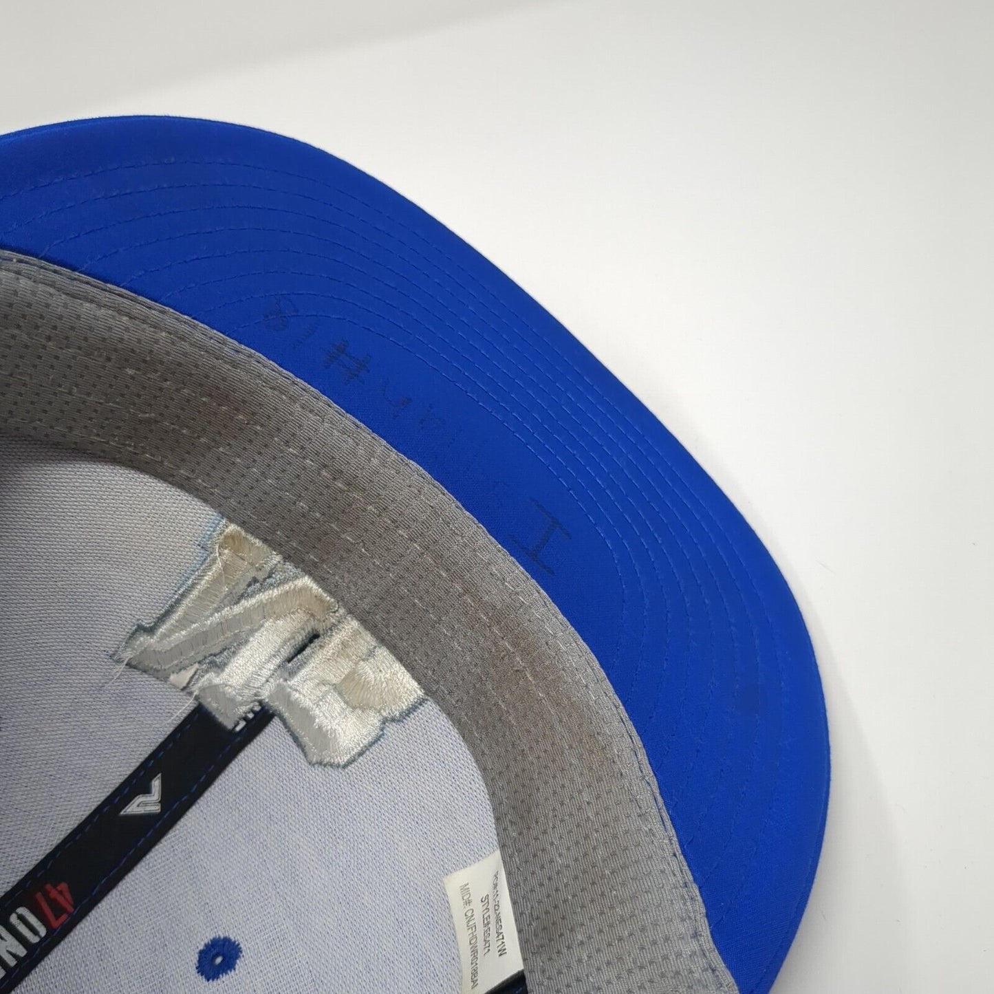 NB Fitted Hat Blue S/M Embroidered Solid Laser Cut Pacific Headwear