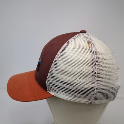 Patagonia Trucker Hat Brown Orange White OSFM Mesh Back Bear Mountain Snapback