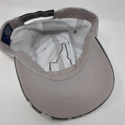 Idaho State Map Strapback Mesh Back Trucker Hat Gray One Size 6 Panel HG
