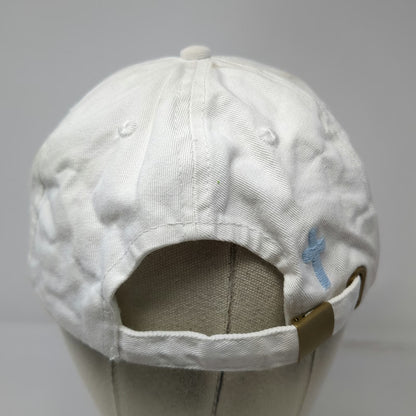 Hallmark Baseball Cap White OSFM Runnin On Faith Blue Cross Slideback Cotton Hat