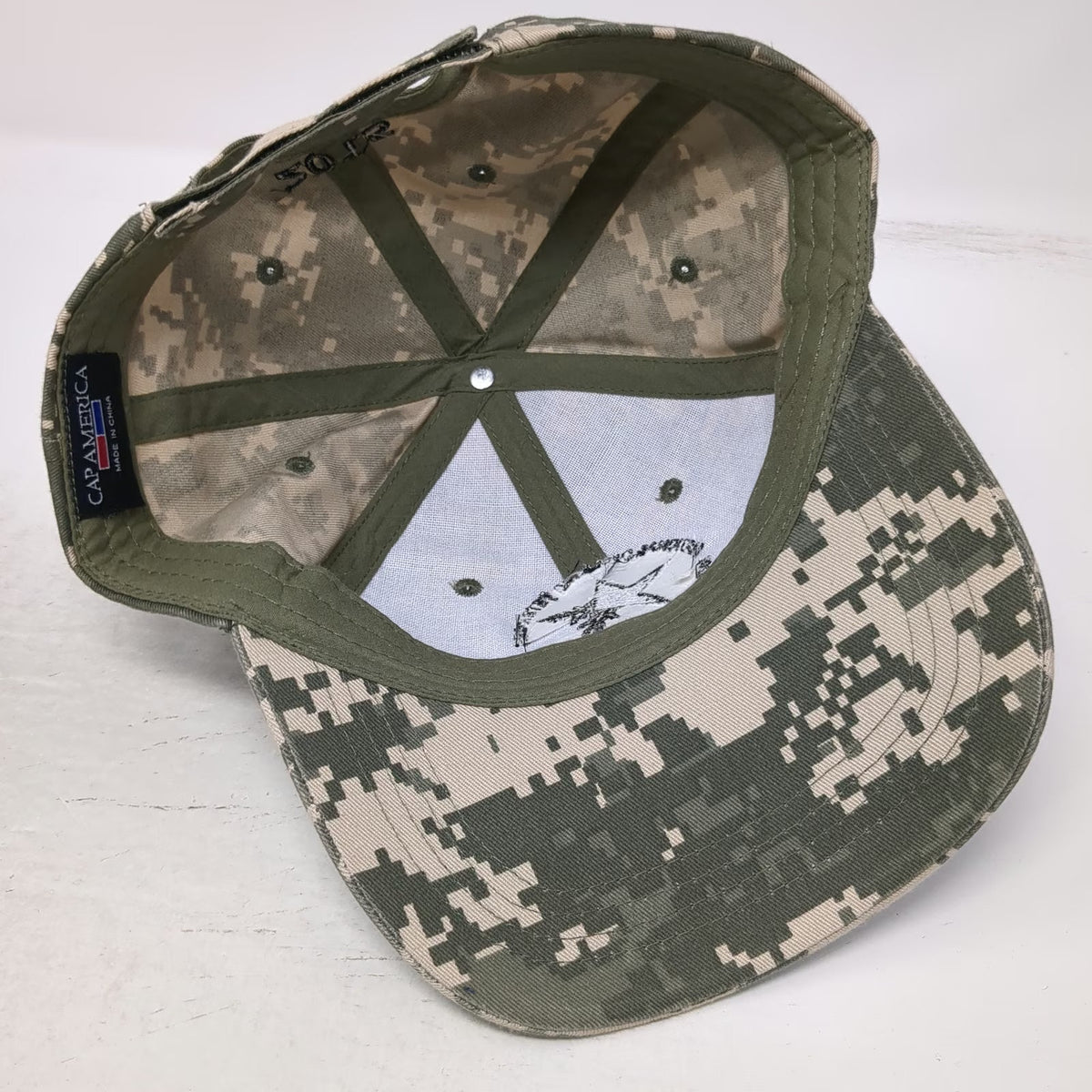 Cap America Baseball Cap Green One Size Digital Camo Veterans Winter Sports Hat