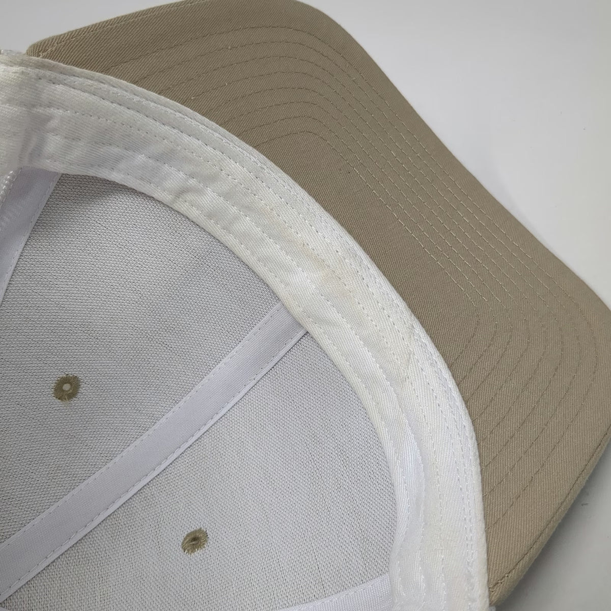 Richardson Trucker Hat Beige One Size Builders FirstSource Leather Patch Mesh