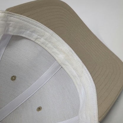 Richardson Trucker Hat Beige One Size Builders FirstSource Leather Patch Mesh
