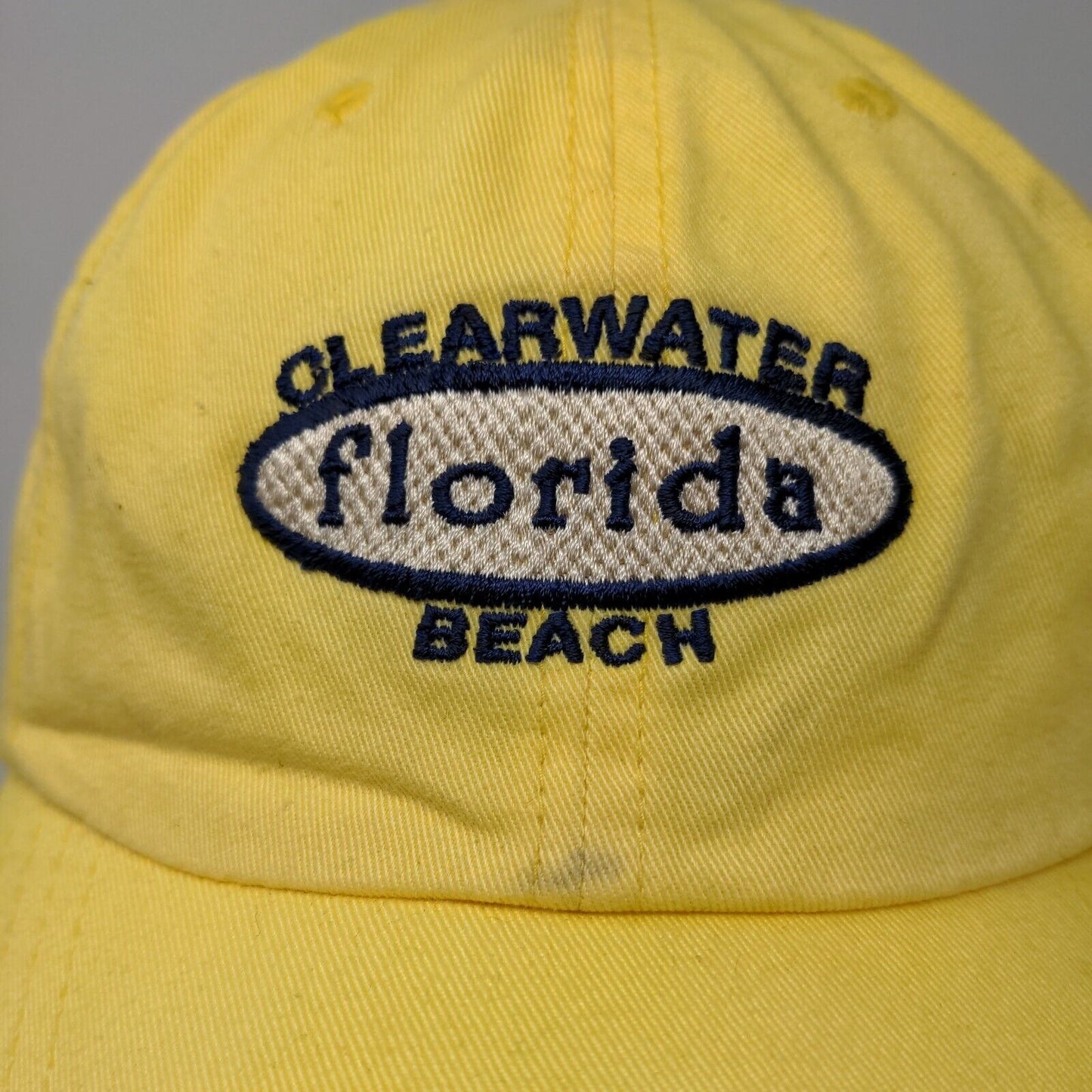 Unbranded Men's Slideback Hat Yellow Size OSFA Embroidered Clearwater Beach FL