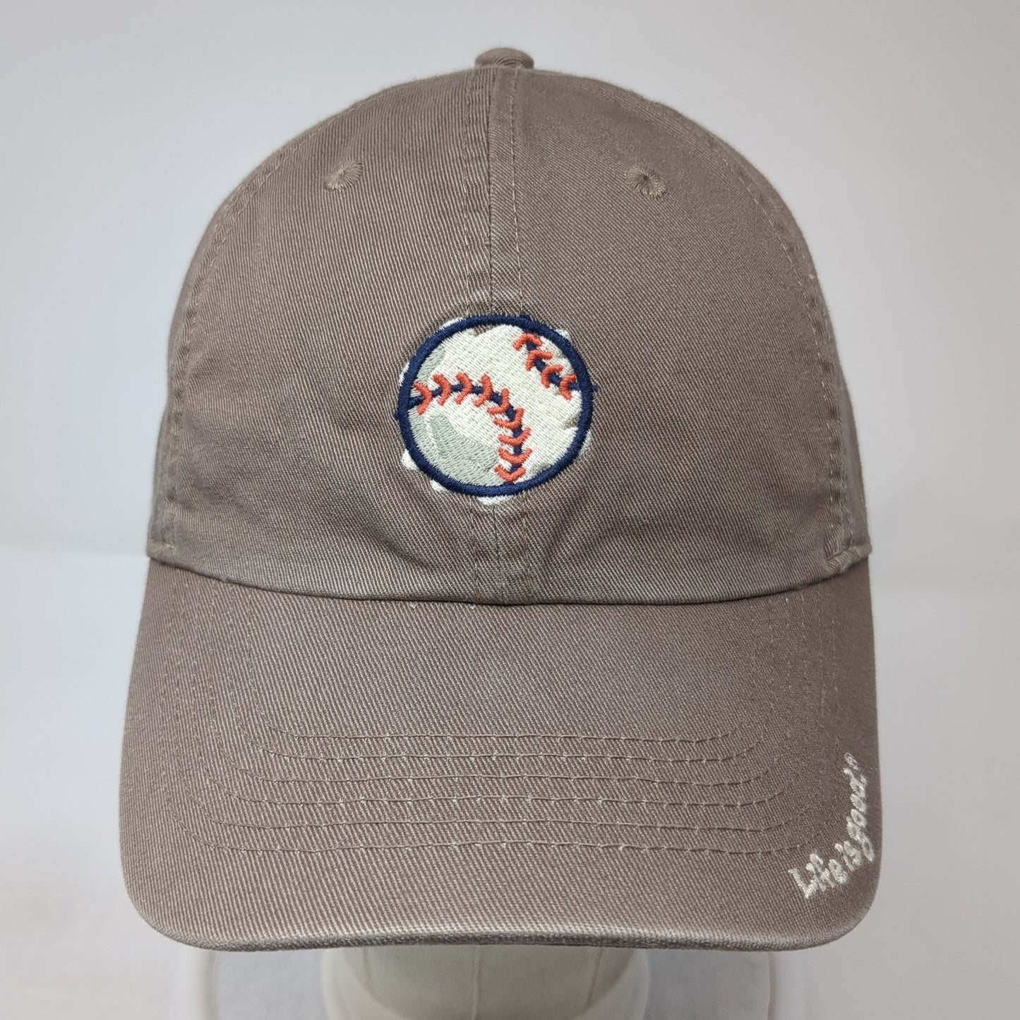Life is Good Slideback Baseball Cap Brown OS Adjustable Embroidered 6 Panel