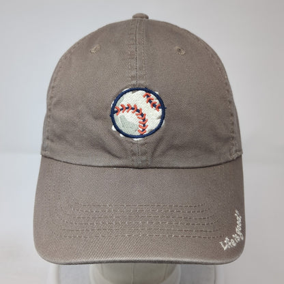 Life is Good Slideback Baseball Cap Brown OS Adjustable Embroidered 6 Panel