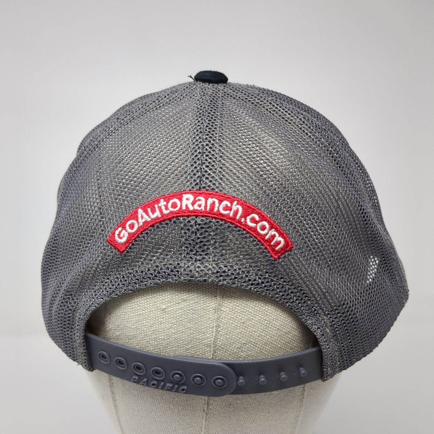 Auto Ranch Snapback Trucker Hat Black OS Adjustable Mesh Back Pacific Headwear