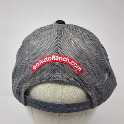 Auto Ranch Snapback Trucker Hat Black OS Adjustable Mesh Back Pacific Headwear