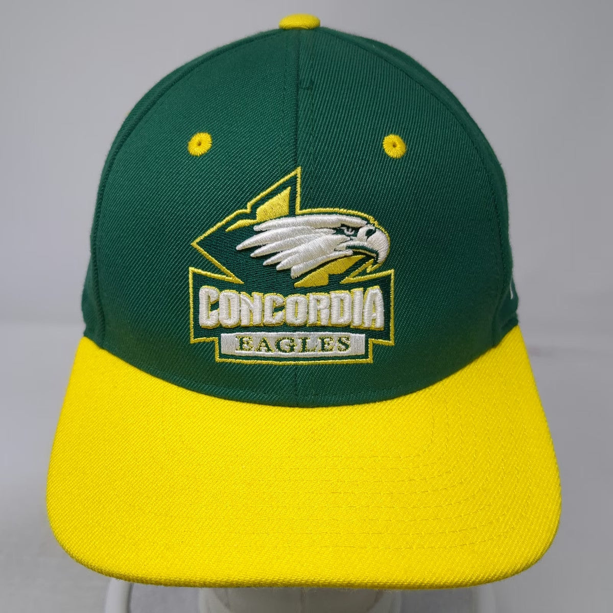 Zephyr Concordia Eagles NCAA Green Yellow One Size Strapback Cap Hat CUI Logo