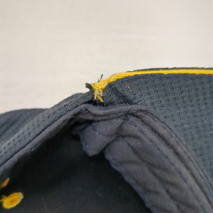 McDonald's Snapback Hat Blue One Size Mesh Textured Yellow Eyelets Brim Piping