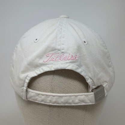 Titleist Baseball Cap White One Size Pink Script Logo Adjustable Slideback Hat