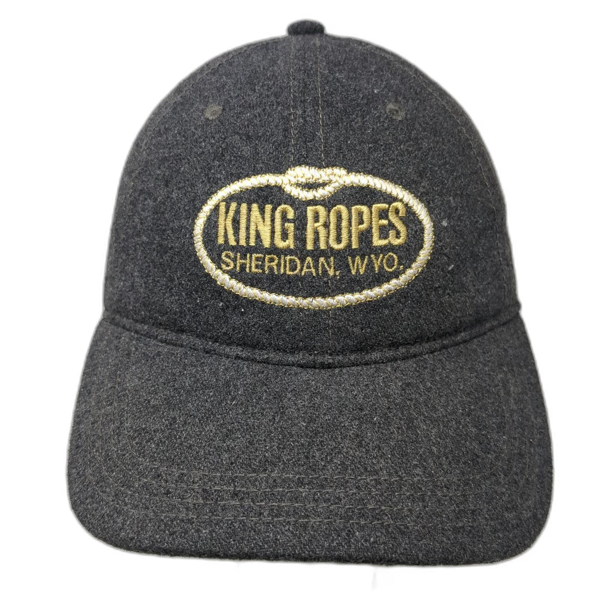 Imperial Baseball Cap Gray One Size King Ropes Sheridan Wyoming Wool Adjust Hat