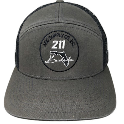 Richardson Trucker Hat Gray Black One Size ABC Supply Co 211 Bradenton Florida