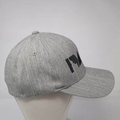 Idaho Spell Out Fitted Hat Gray XL Embroidered Stretch Flexfit Yupoong