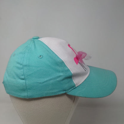 Gertex Girl's Strapback Hat Green Blue Size 4-6X Graphic Flamingo Logo