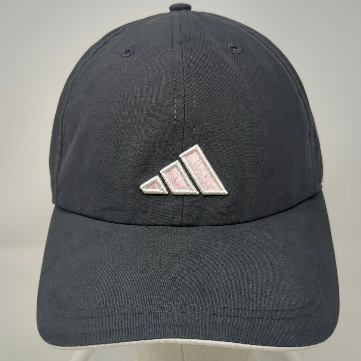 Adidas Baseball Cap Blue One Size Climalite Polyester Strapback Pink Logo Hat