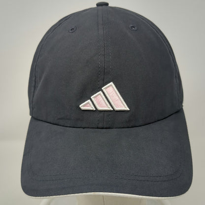 Adidas Baseball Cap Blue One Size Climalite Polyester Strapback Pink Logo Hat