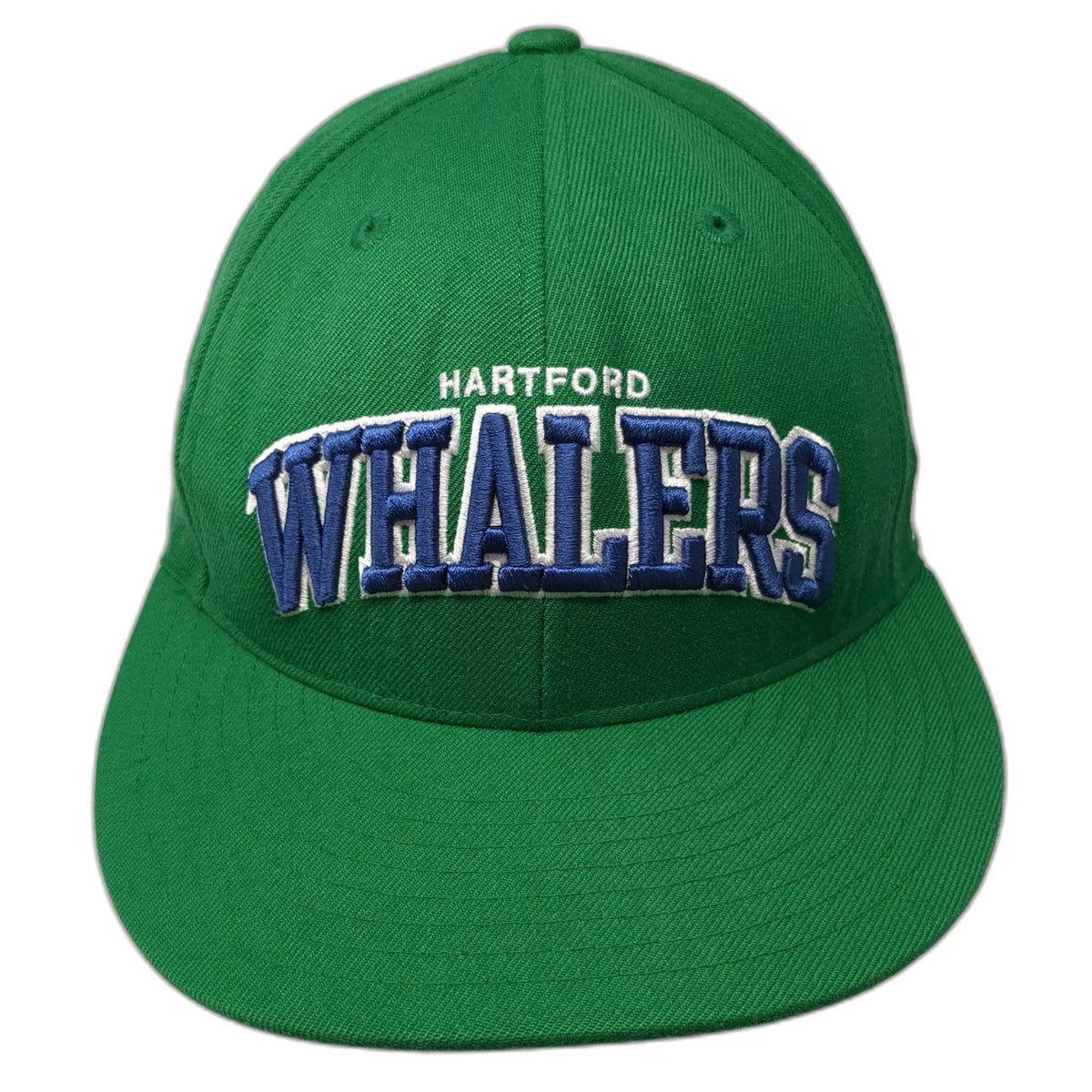 Hartford Whalers NHL Mitchell & Ness Green Cap 7 1/4 Fitted Wool Blue Underbrim