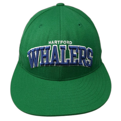 Hartford Whalers NHL Mitchell & Ness Green Cap 7 1/4 Fitted Wool Blue Underbrim