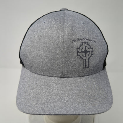 His Way Developers Inc Fitted Mesh Back Trucker Hat Gray One Size Flexfit
