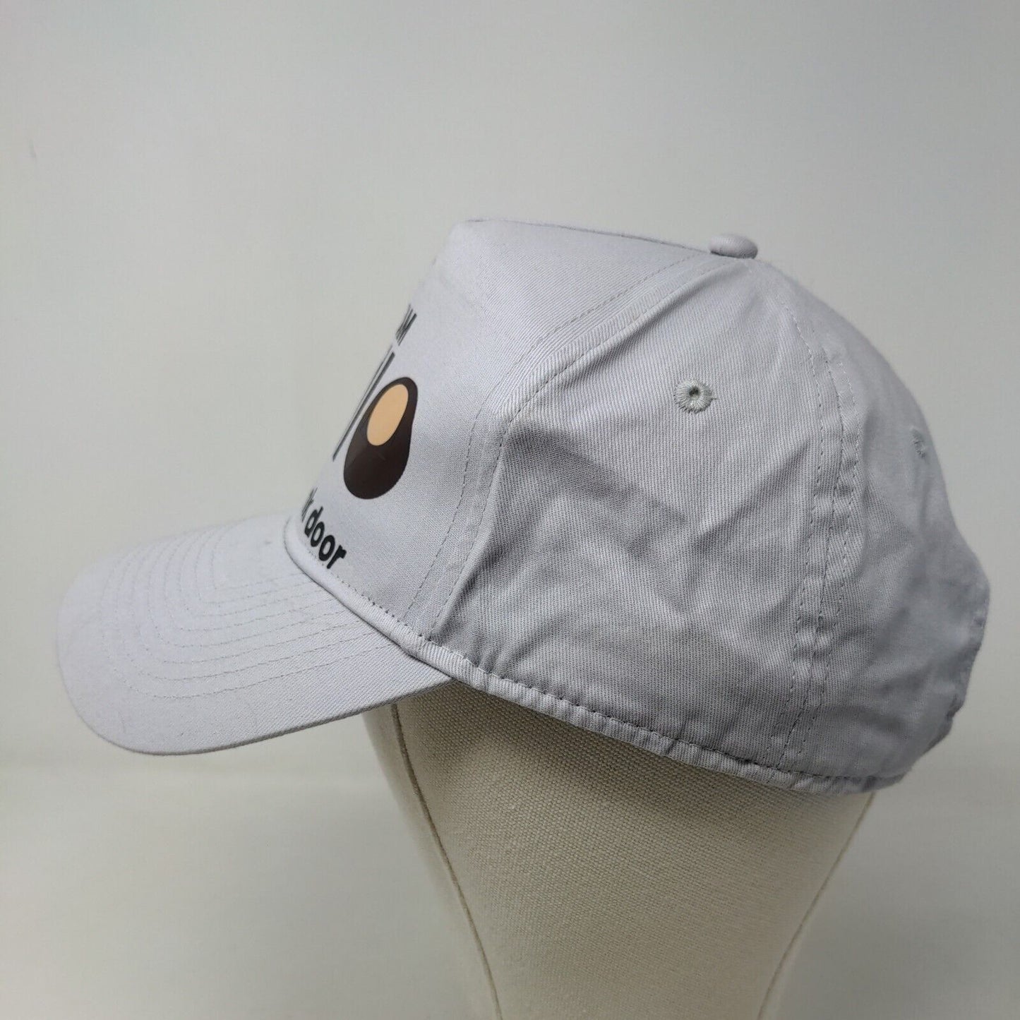 Ultra Club Men's Strapback Hat Gray Graphic Logo Team Ohio Pink Door Logo Cotton