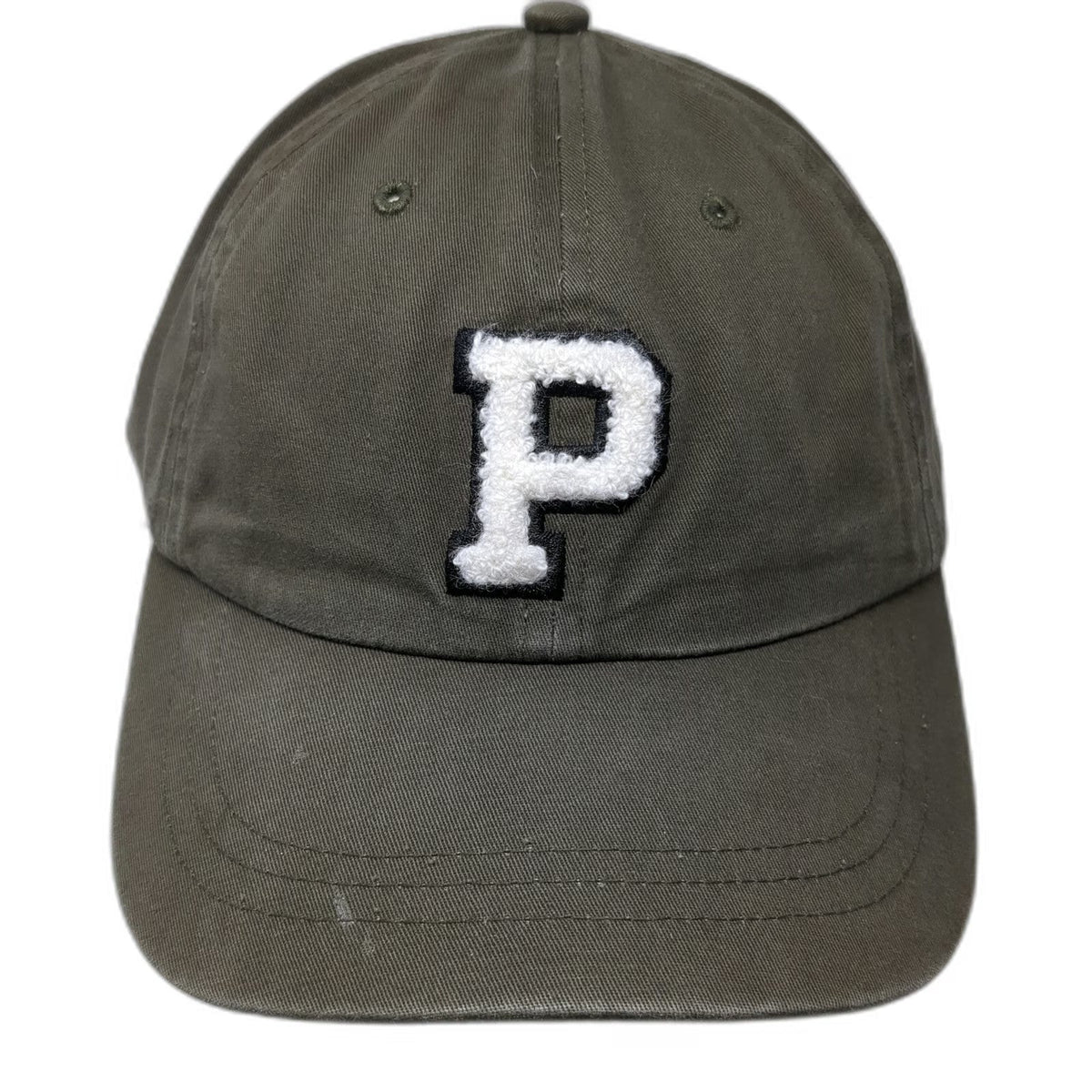 PINK Victoria's Secret Baseball Cap Green One Size P Patch Hat Slideback Cotton