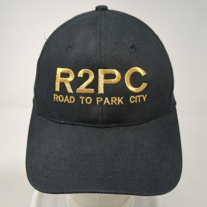 Cotton Deluxe R2PC Road To Park City Black Hat Directors Cap OSFM Gold Slideback